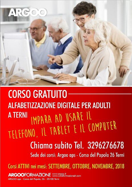 Corso Alfabetizzazione Digitale per anziani Corso Alfabetizzazione Digitale per Anziani
